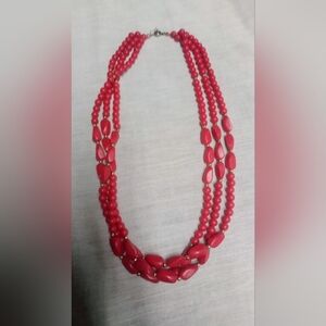 Red, beaded necklace